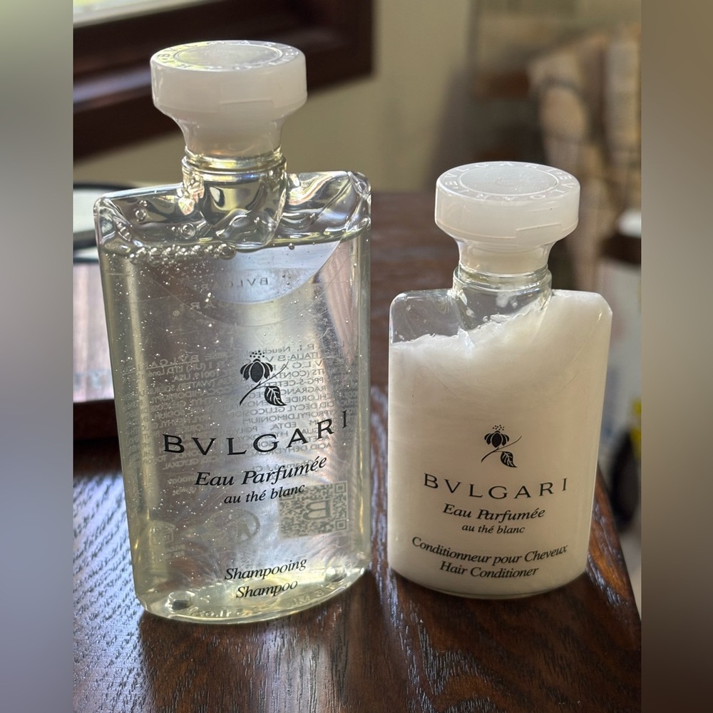 BVLGARI Eau Parfumée au thé blanc Shampoo & Conditioner Travel Size Set NEW